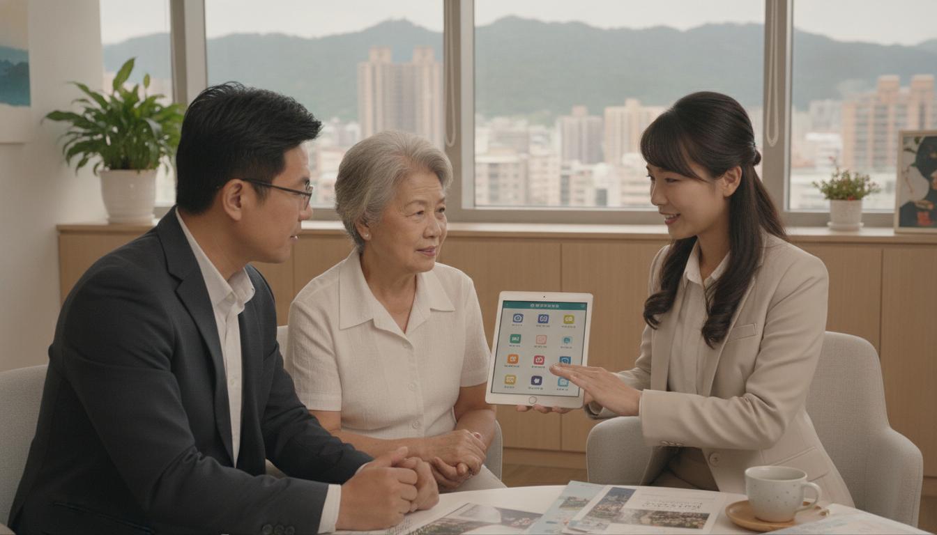 看護中心顧問與家屬討論服務方案