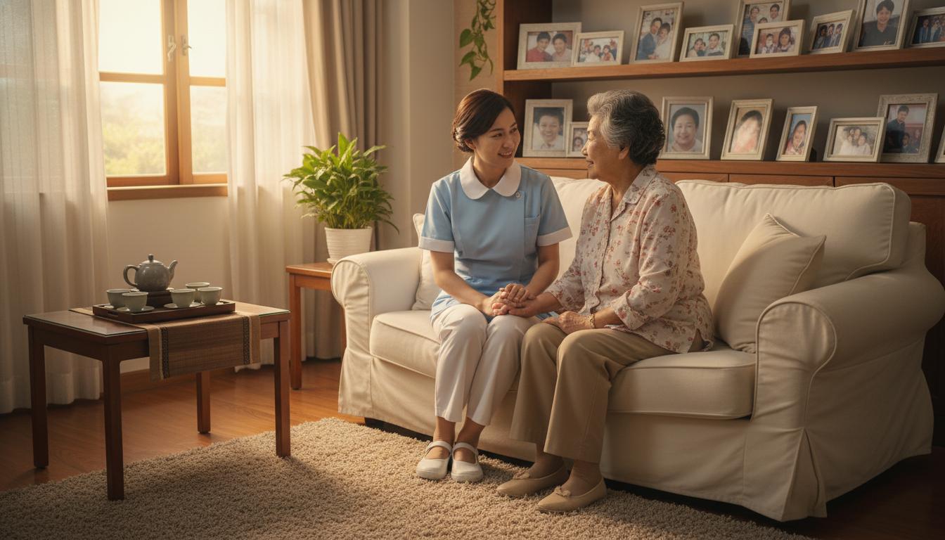 居家看護員陪伴長者聊天