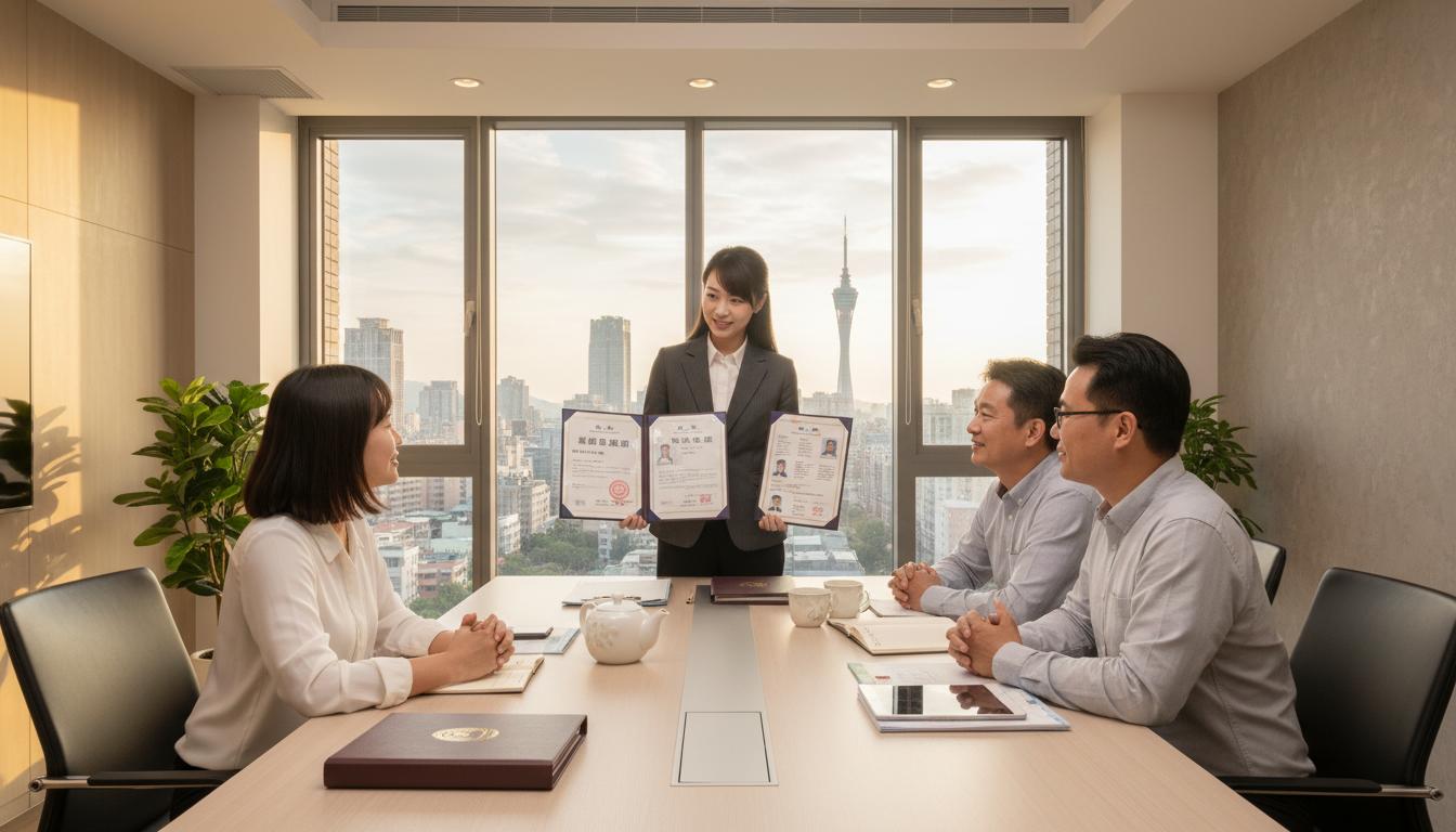 看護中心展示專業證書與資質