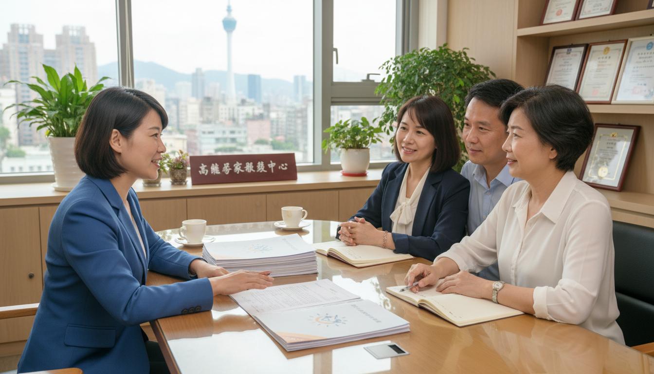 家屬與照護顧問討論照護方案