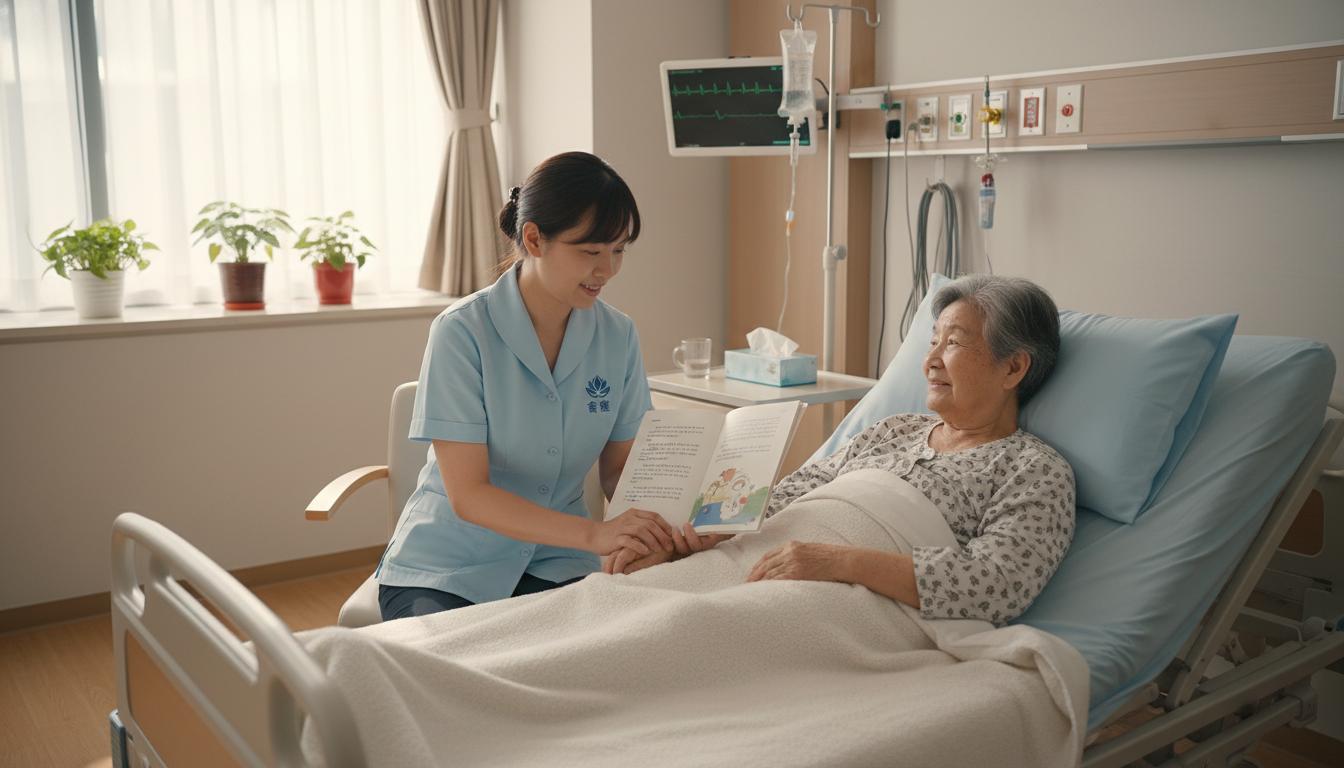 專業看護員在醫院陪伴住院患者