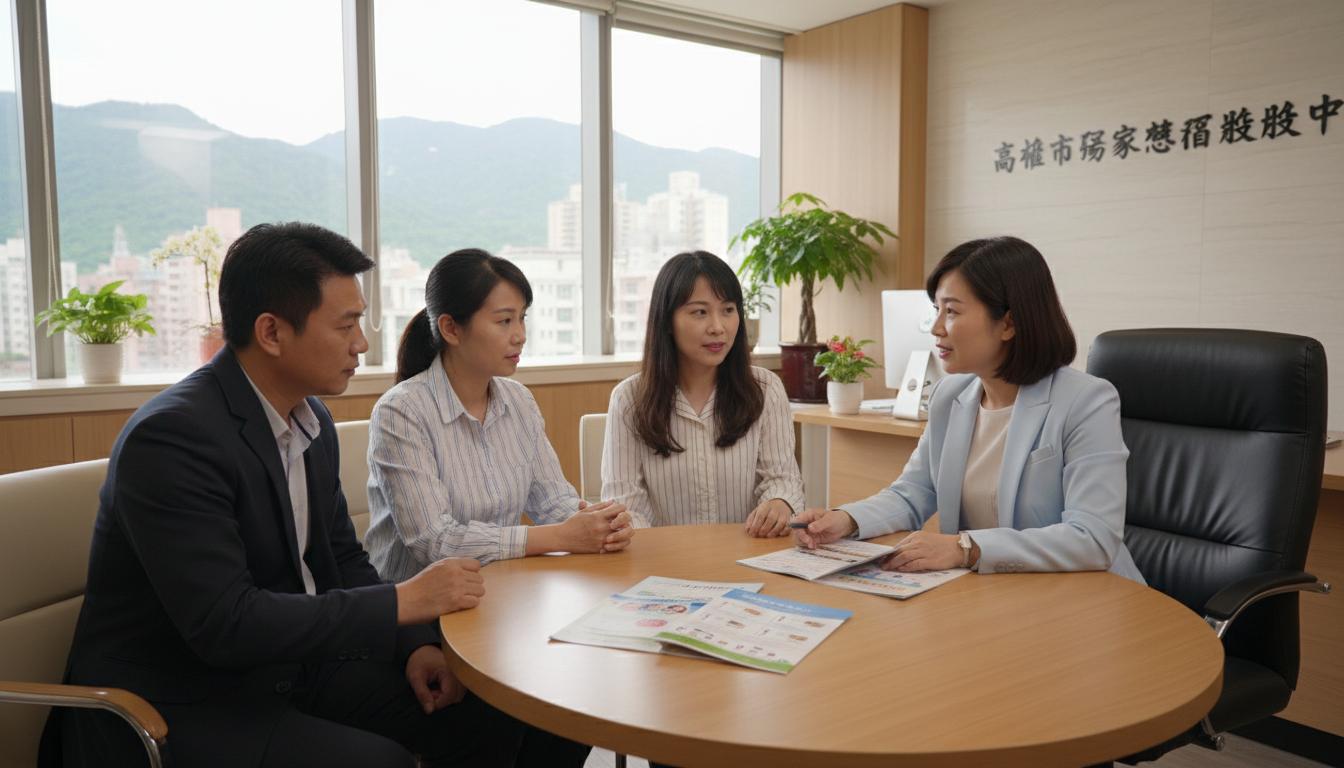 家屬與照護顧問討論臨時看護方案